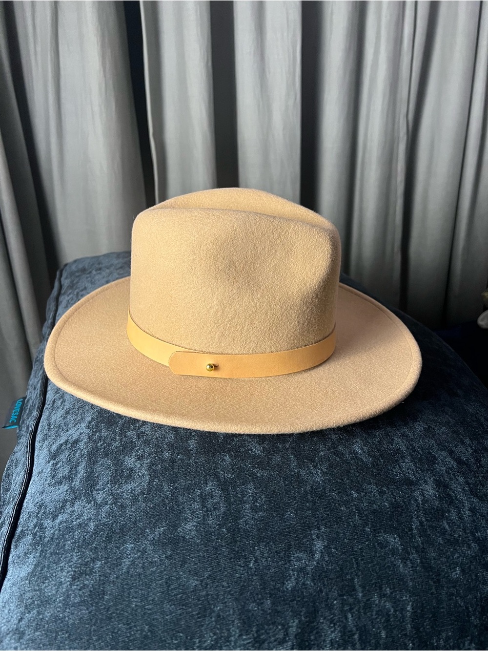 Lack Of Color Beige Wool Fedora with Leather Band